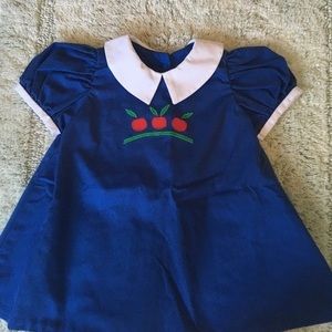 Navy blue girls apple school dress vintage